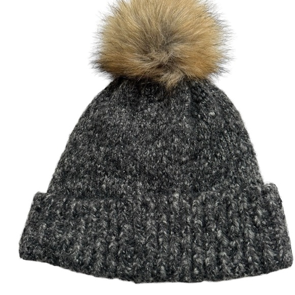 Bula Gray Chunky Wool Blend Knit Hat with Pom - Picture 5 of 10